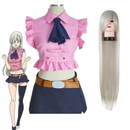 Fantasia de Cosplay para Adultos da Garota do Anime Adulto Os Sete Pecados Capitais Elizabeth Liones Cinto de Verão Laç